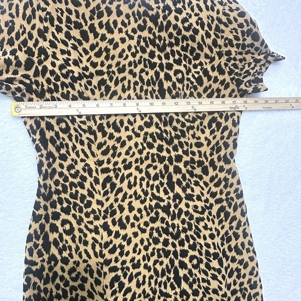 Leopard Print Velvet Sheath Dress Women's Size 6 Vintage Made in USA Glam Retro - Picture 5 of 10